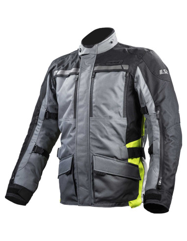 Giacca moto tecnica Lance Man WP Triplo Strato Certificata Grigio Giallo
