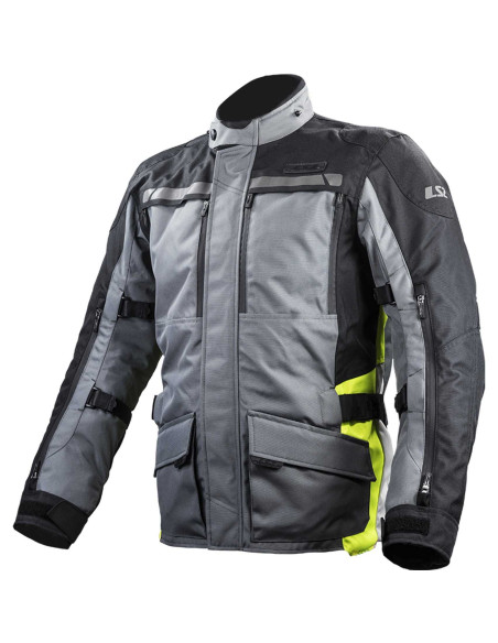 Giacca moto tecnica Lance Man WP Triplo Strato Certificata Grigio Giallo