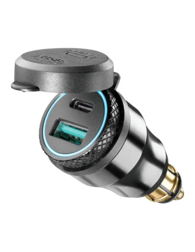 Adattatore DIN USB-A e USB-C Interphone alluminio