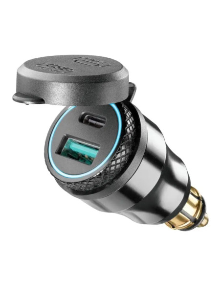 Adattatore DIN USB-A e USB-C Interphone alluminio