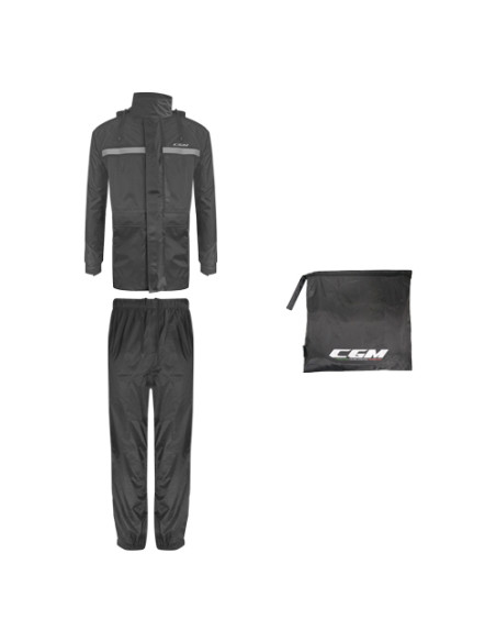 E34 Set antipioggia Sportivo Nero