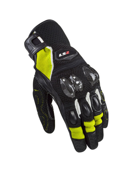 Guanti Moto In Pelle Estivi Ls2 Spark 2 AIR CE Nero Giallo