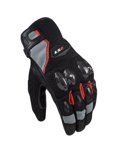 Guanti Moto In Pelle Estivi Ls2 Spark 2 AIR CE Nero Grigio Rosso