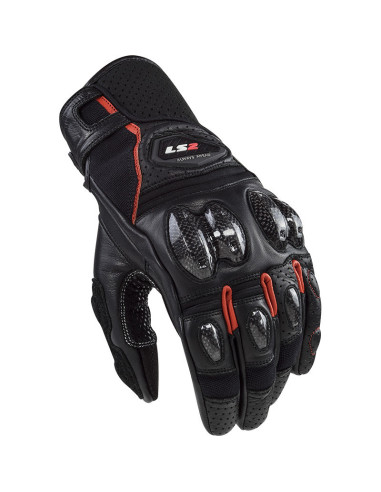 Guanti Moto In Pelle Estivi Ls2 Spark 2 AIR CE Nero Rosso
