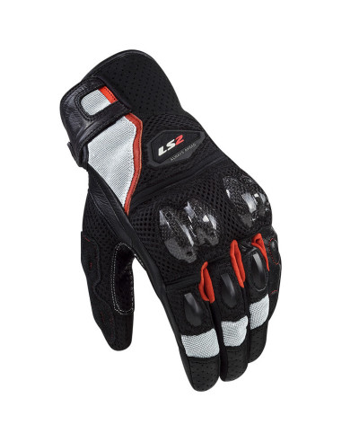 Guanti Moto In Pelle Estivi Ls2 Spark 2 AIR CE Nero Bianco Rosso