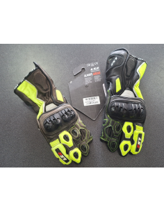 Guanti Moto LS2 Swift Pelle CE Nero Giallo Fluo 2