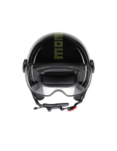 Casco FGTR CLASSIC Stripes E2206 Nero glitter / giallo fluo