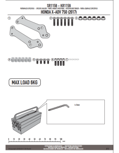 SR1156 Attacco posteriore per bauletto MONOKEY® o MONOLOCK® 2