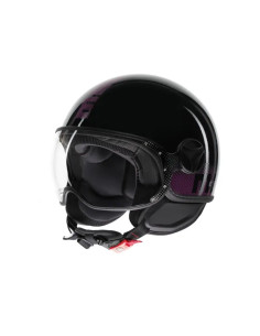 Casco FGTR CLASSIC Stripes E2206 Nero glitter / fucsia 2