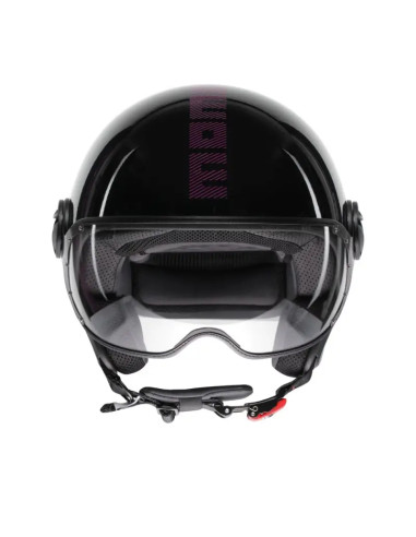 Casco FGTR CLASSIC Stripes E2206 Nero glitter / fucsia