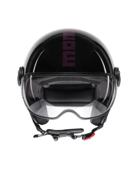 Casco FGTR CLASSIC Stripes E2206 Nero glitter / fucsia