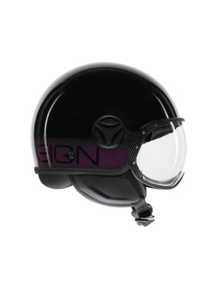 Casco FGTR CLASSIC Stripes E2206 Nero glitter / fucsia