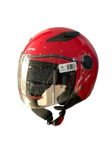 Casco Moto Scooter Bambino JFM BABY 720 ADVENTURE Rosso lucido