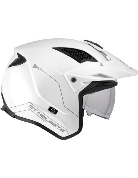 Casco Jet District Sv S Solid Bianco Lucido