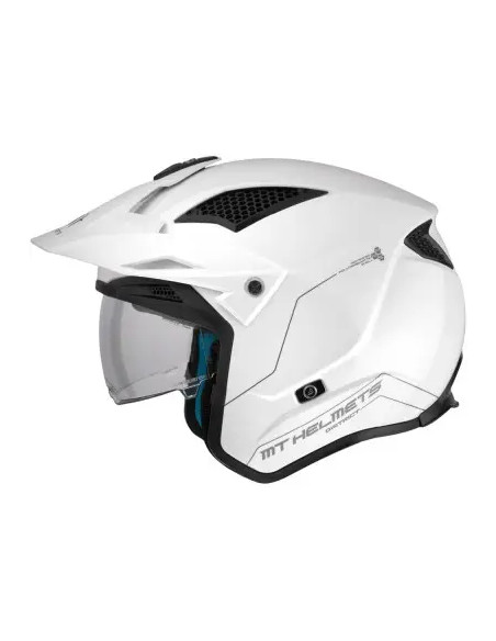 Casco Jet District Sv S Solid Bianco Lucido