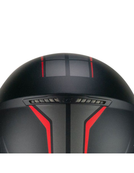 Casco Jet CGM 167A FLO TECH Nero rosso opaco Visiera Sagomata