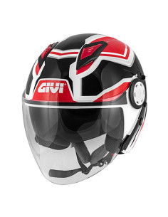 Casco Jet Givi 12.3 STRATOS Shade Bianco Nero Rosso 2