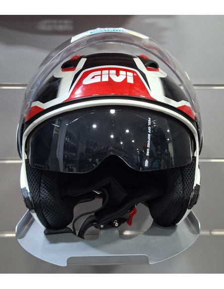 Casco Jet Givi 12.3 STRATOS Shade Bianco Nero Rosso
