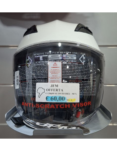 Casco jet doppia visiera JFM 221 bianco lucido 2