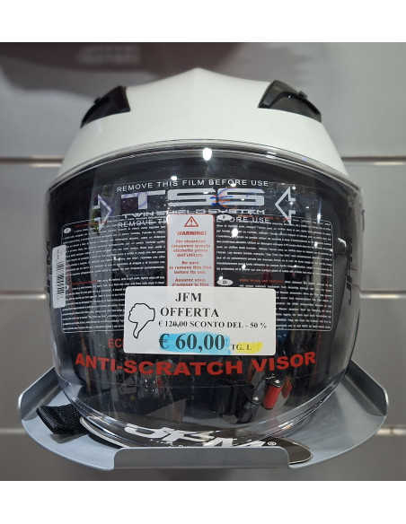 Casco jet doppia visiera JFM 221 bianco lucido