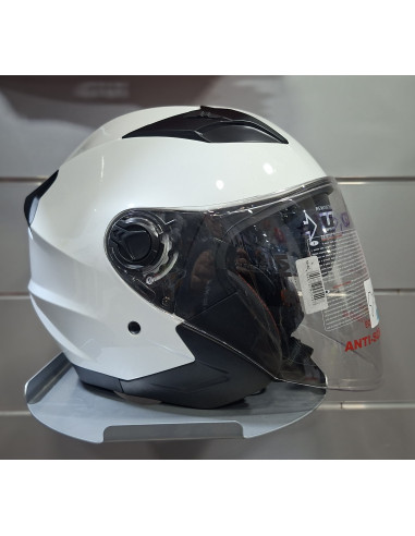 Casco jet doppia visiera JFM 221 bianco lucido