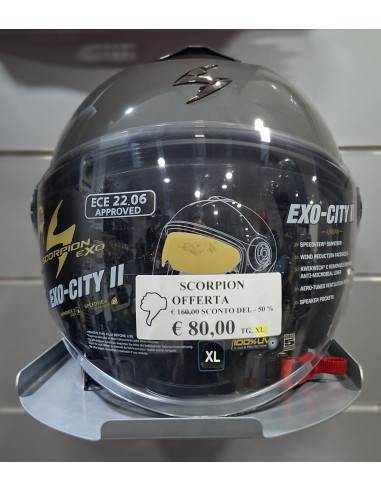 Casco Moto Jet Scorpion EXO-CITY II SOLID Grigio Cemento