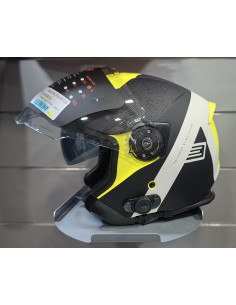 Casco Moto Jet Origine PALIO 2.0 + Bt Hyper Nero Giallo Fluo Opaco