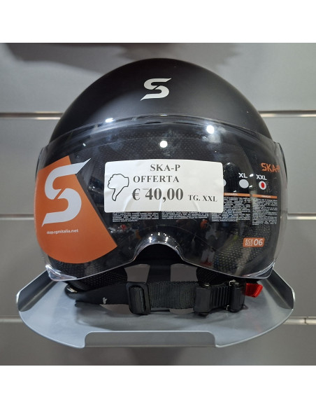 SKA-P Casco demi jet visiera sagomata Nero opaco