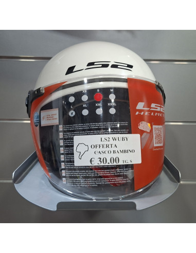 Casco moto jet bambino LS2 OF575 Wuby Junior Bianco