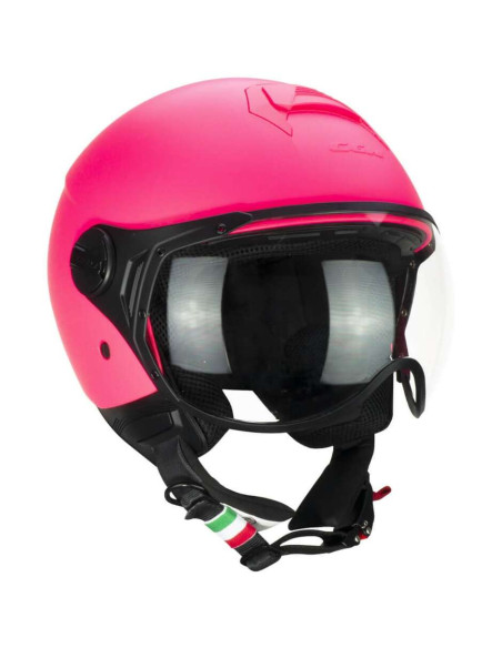 Casco Jet CGM 167A FLO MONO Rosa Fluo Opaco - Visiera Sagomata
