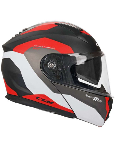 Casco Modulare P/J CGM 507A PINCERS RACE Nero Rosso Opaco