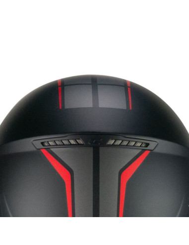 Casco Jet CGM 167A FLO TECH Nero rosso opaco Visiera Lunga
