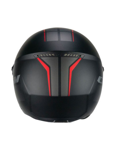 Casco Jet CGM 167A FLO TECH Nero rosso opaco Visiera Lunga