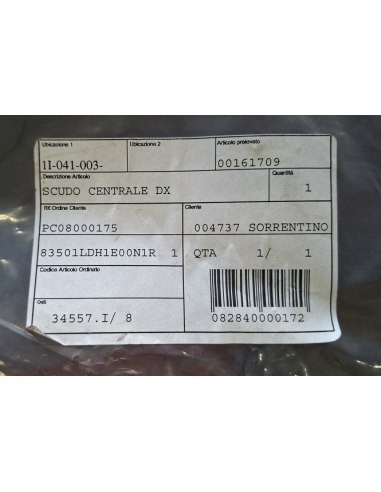 00161709 Fianchetto Destro Pedana Kymco People S 250 2006 2007 People S 300i 2008