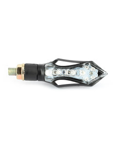 Coppia Frecce universali sequenziali a led Nero/ carbonio Translucido Omologate CE 2