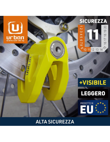 Blocca Disco 10 mm - Giallo + custodia
