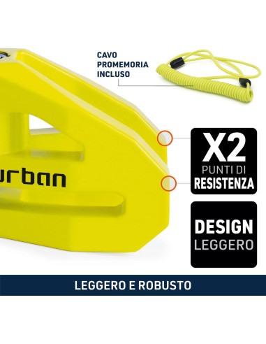 Blocca Disco 10 mm - Giallo + custodia