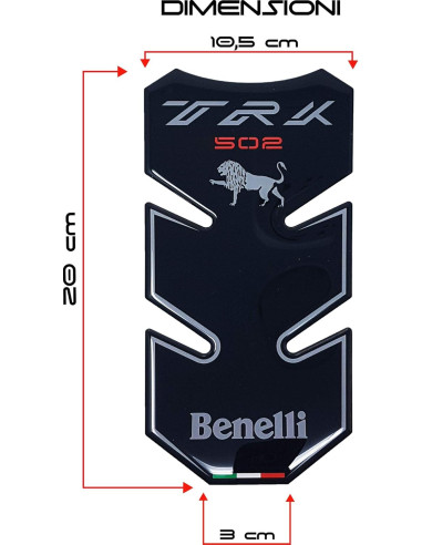 Protezione Serbatoio 3D Benelli TRK 502 Nera | 4R