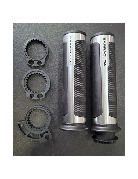 Coppia manopole Universali Racing 120mm Argento Silver