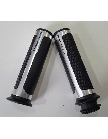 Coppia manopole Universali Racing 120mm Argento Silver