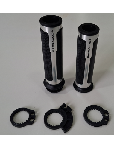 Coppia manopole Universali Racing 120mm Argento Silver
