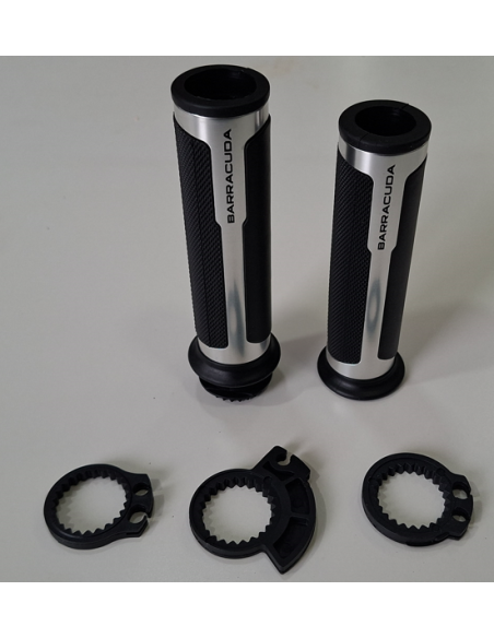 Coppia manopole Universali Racing 120mm Argento Silver