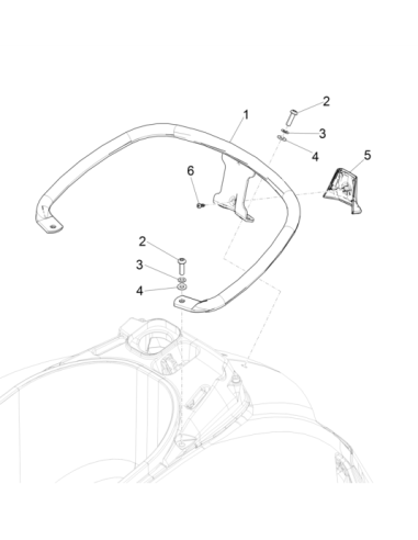 Maniglione Maniglia passeggero Nero Piaggio Vespa GTS 125 300 310  HPE