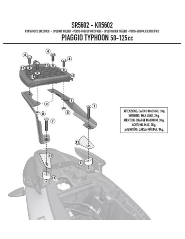 Givi SR5602 Attacco Bauletto Piaggio Typhoon