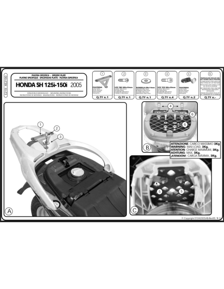 Givi E219 Attacco MONOLOCK Honda SH 125i/150i