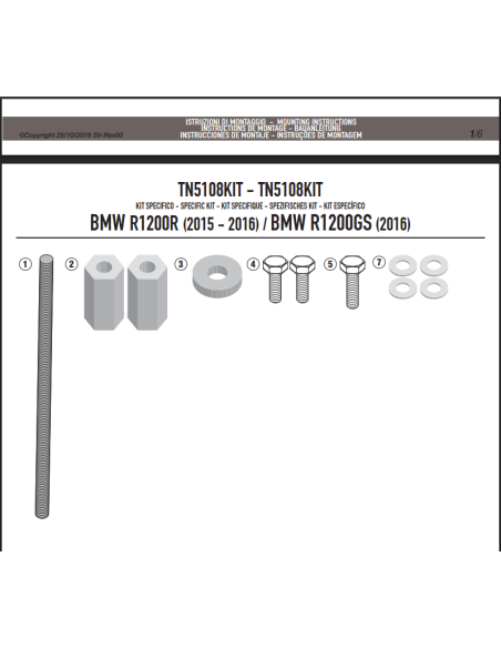TN5108KIT Kit specifico per paramotore TN5108 o TN5108OX
