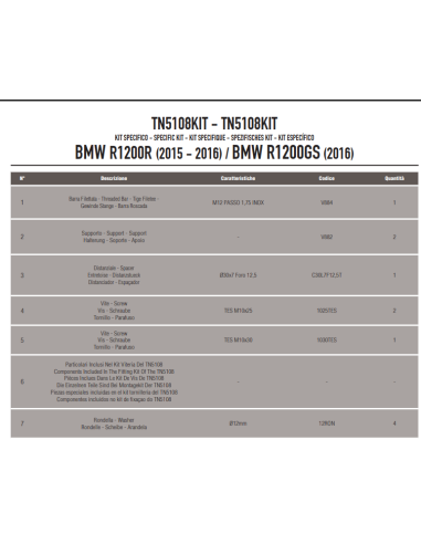 TN5108KIT Kit specifico per paramotore TN5108 o TN5108OX