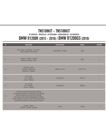 TN5108KIT Kit specifico per paramotore TN5108 o TN5108OX