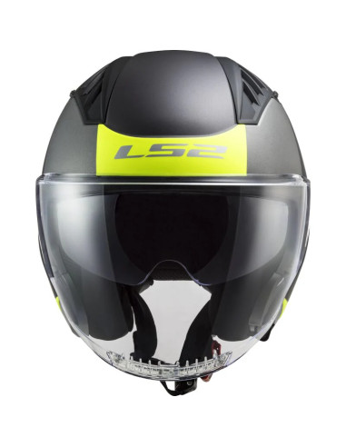 Casco Jet Ls2 OF600 COPTER II URBANE Nero Opaco Giallo Fluo