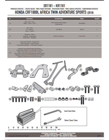 SR1161 Attacco posteriore bauletto MONOKEY® o MONOLOCK®